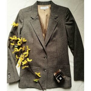 Lined Wool Vintage Style Blazer S
